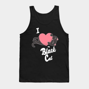 I Heart My Black Cat cute kawaii love Tank Top